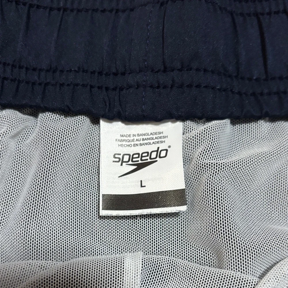 Speedo Men's Athletic Shorts in Dark Navy with Red Accents